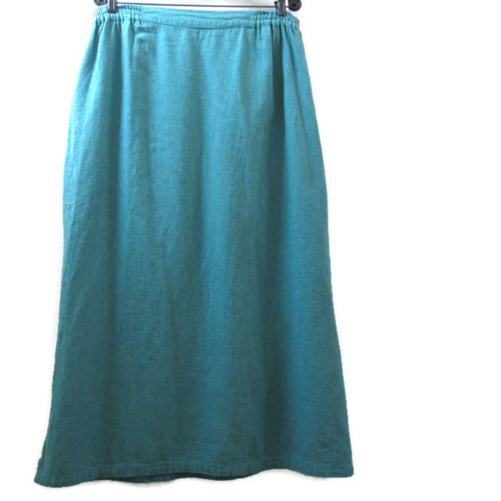 Kaliyana Linen Blend Maxi Skirt in Seabreeze